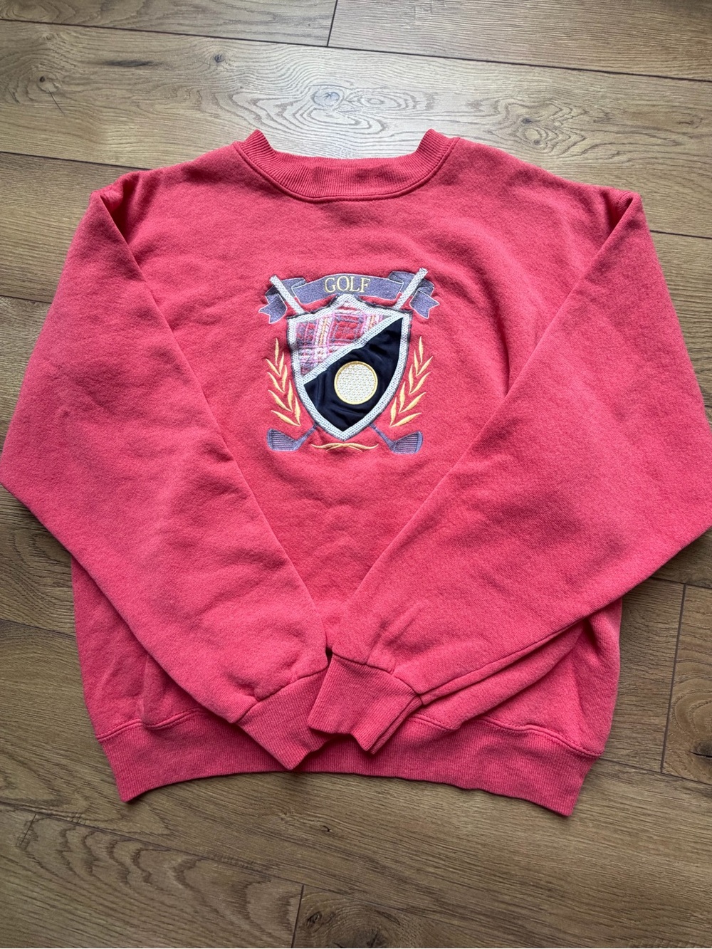 Women's Red Golf Crest Pullover Sweatshirt
